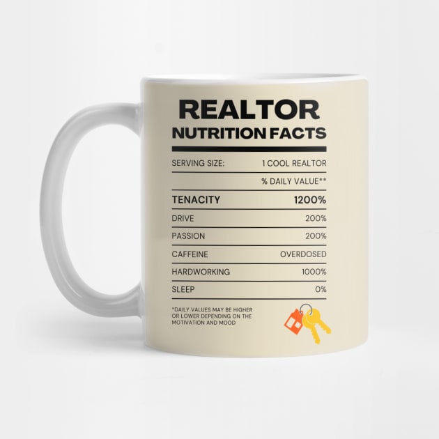 Realtor Nutrition facts by Deisgns by A B Clark 